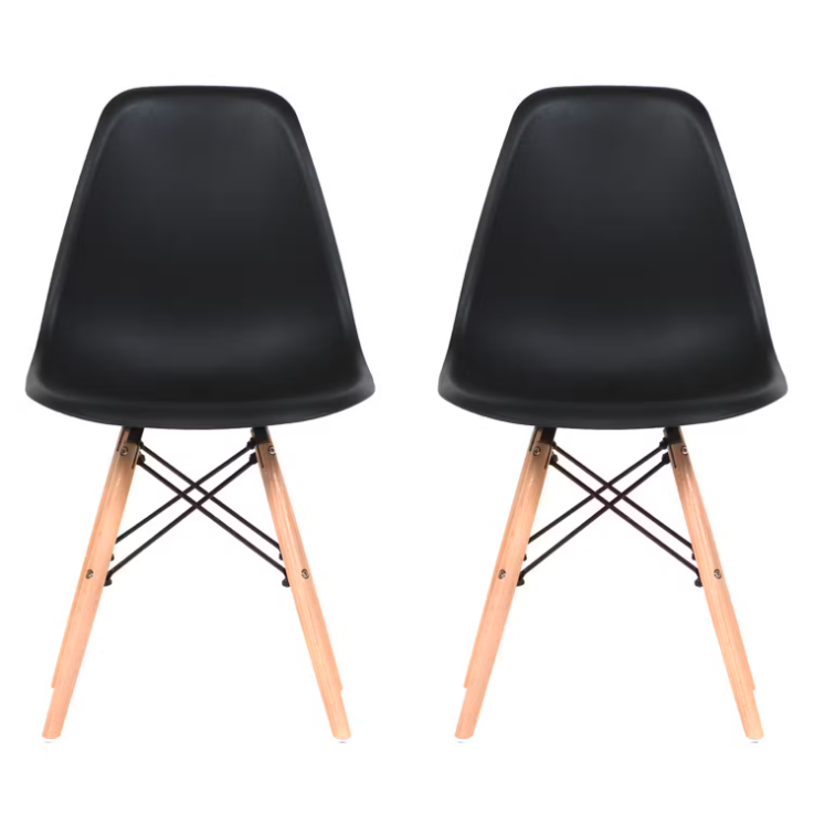 Pack 2 Sillas De Comedor Mica Bilund Negro