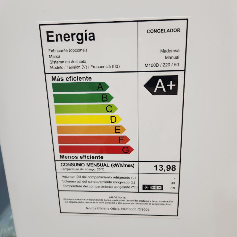 Congelador Mademsa M100d Sistema Deshielo Blanco 99 litros