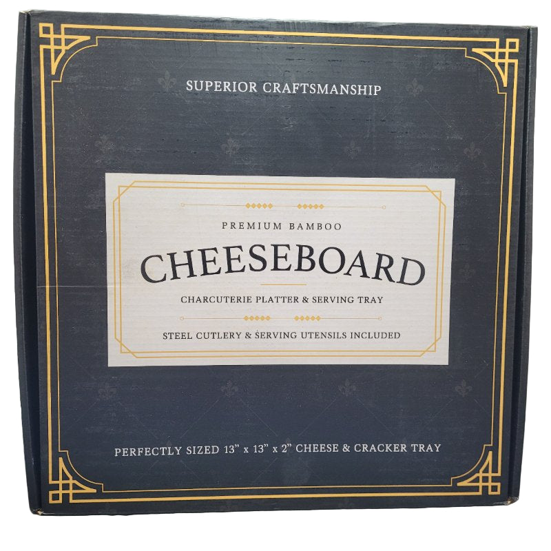 Juego De Tablas De Embutidos Cheese Board Premium Bamboo 13x13x2 Cm 2 Pieza
