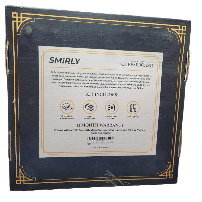 Juego De Tablas De Embutidos Cheese Board Premium Bamboo 13x13x2 Cm 2 Pieza