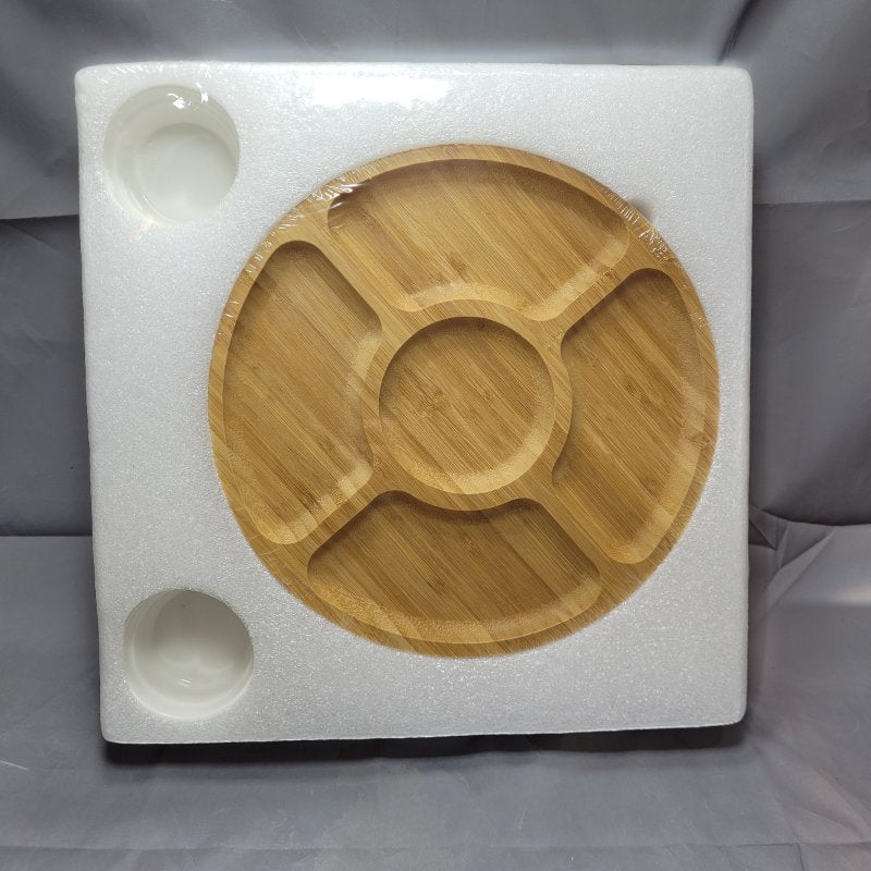 Juego De Tablas De Embutidos Cheese Board Premium Bamboo 13x13x2 Cm 2 Pieza