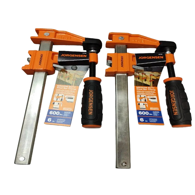 Juego De 4 Abrazaderas Jorgensen Barra De Acero 6 Y 12 Pulgadas Naranja 600 Libras