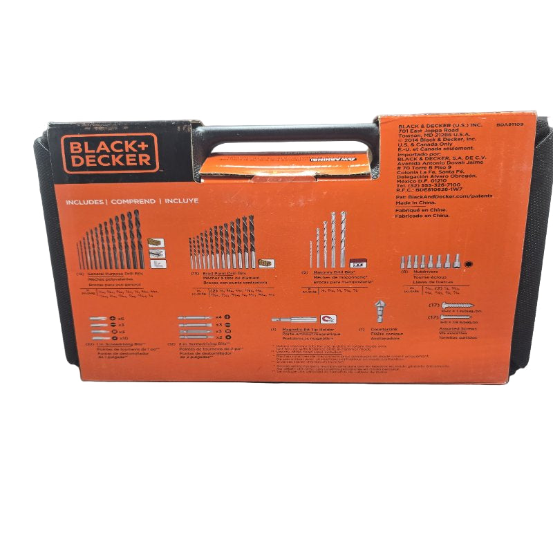 Set De Atornillar Y Taladrar Black+Decker Bda91109 Negro 109