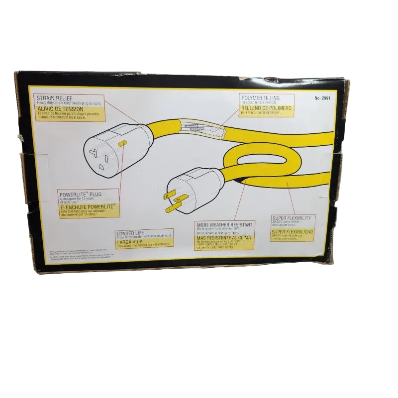 Cable De Extensión Para Contratista Con Puntas Iluminadas Yellow Jacket T-Blade De 5 A 20 Amp, 2991 50ft