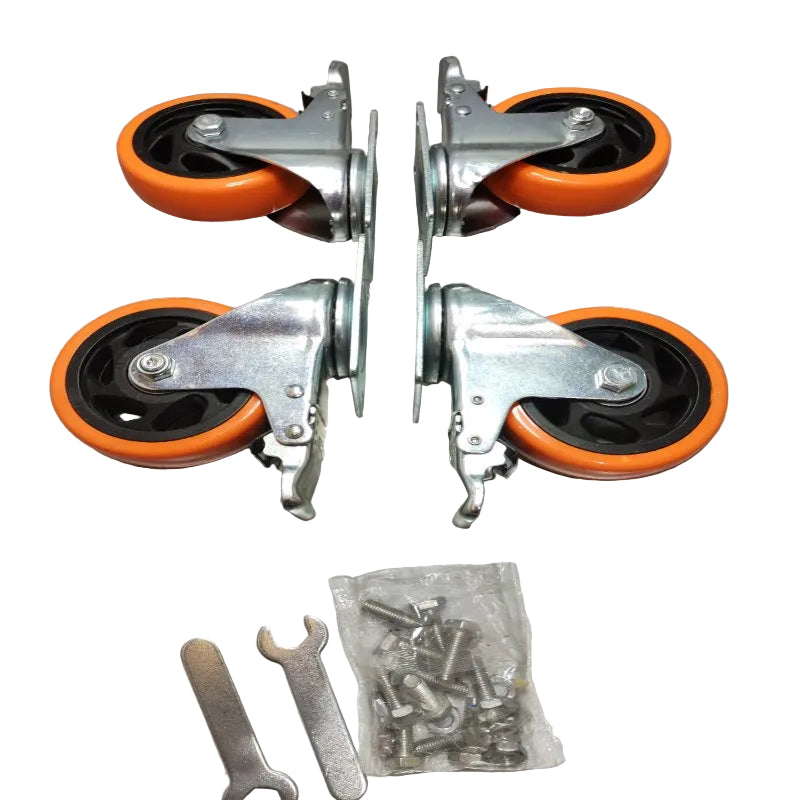 Juego De 4 Ruedas Giratorias De Poliuretano 4 Pulgadas Con Freno 1200 Lb