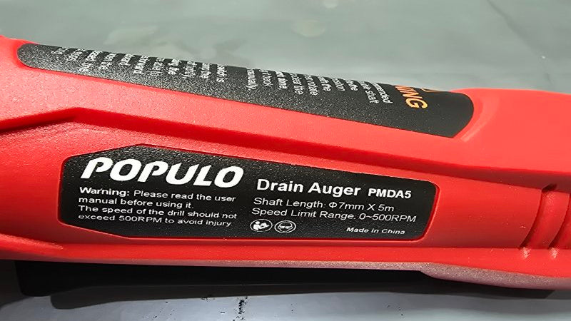 Desatascador De Desagües Serpiente De Plomería Populo Pmda5 Rojo /Negro