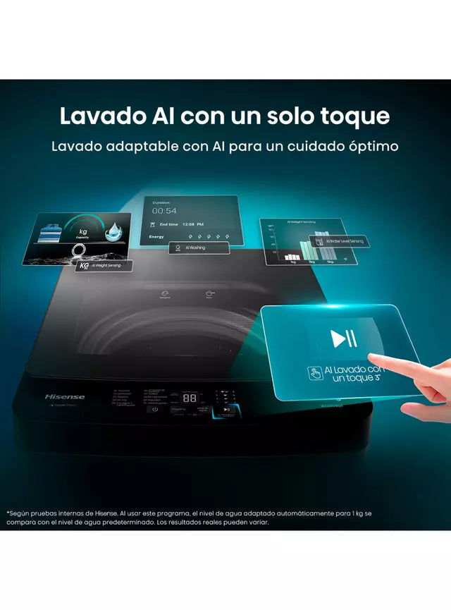 Lavadora Hisense WT1D1030UT Gris Titanio 10 kg