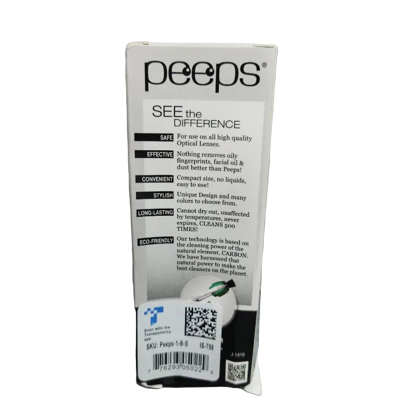 Limpiador De Lentes Peeps Carbonklean/500 Usos Negro