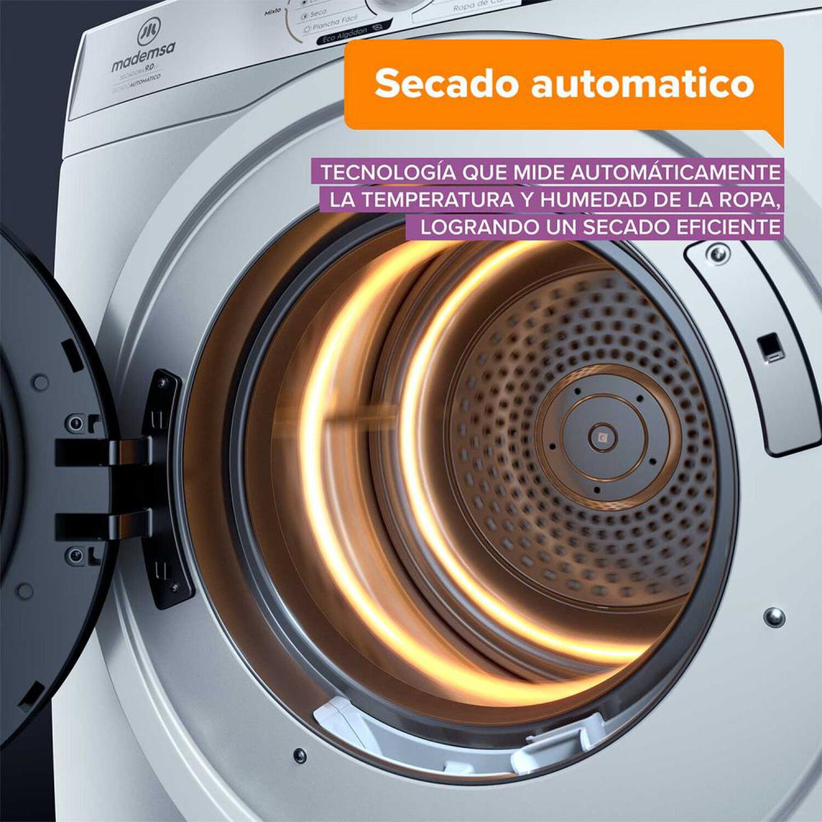 Secadora Mademsa 9DBZGPRO Carga Frontal 9 kg, Blanco