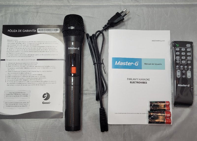 Parlante Bluetooth Karaoke Master-G Electrovibes 8" X2 16.000 Watts