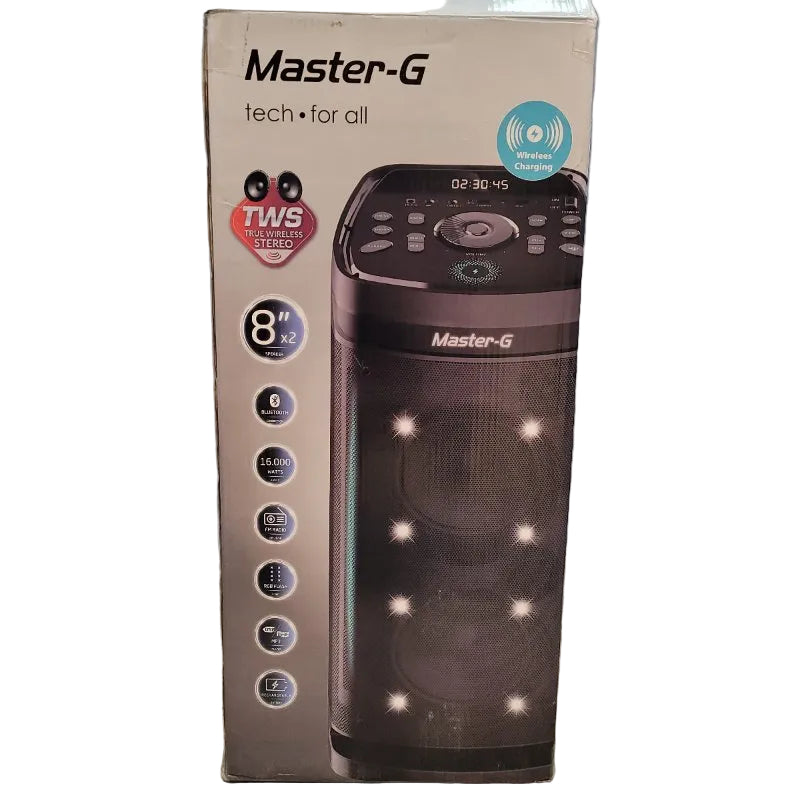 Parlante Bluetooth Karaoke Master-G Electrovibes 8" X2 16.000 Watts
