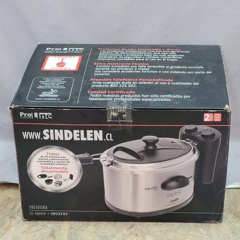 Freidora Eléctrica Sindelen Fe-4000 Inox Fry 4 Lt 2000w