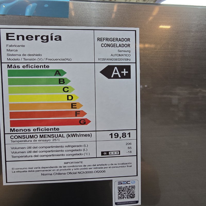 Refrigerador -Congelador Samsung Rt25farads8 Gris 255 Litros