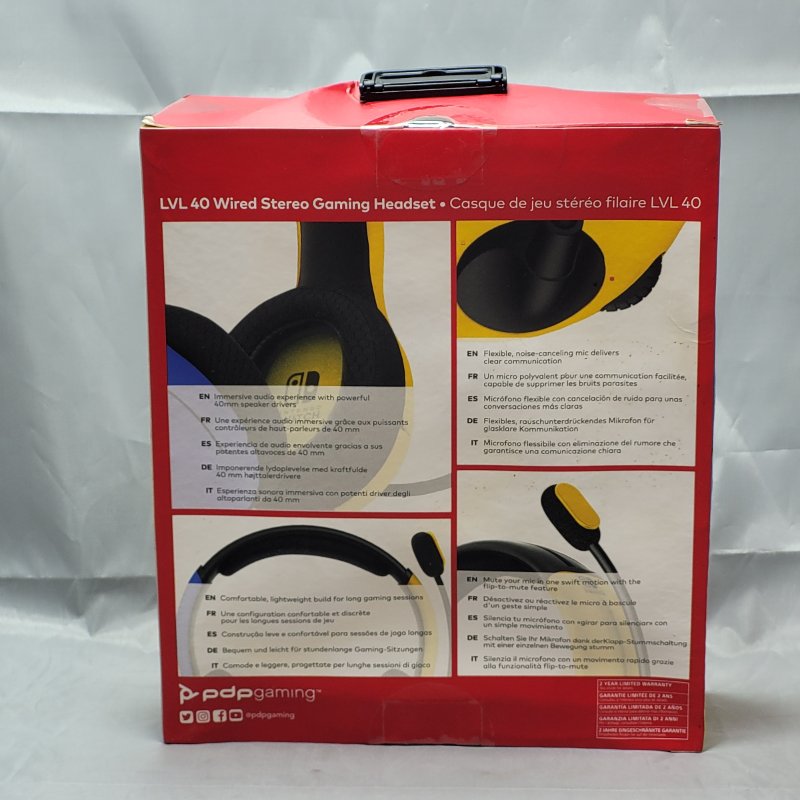 Audífonos Gamer Filaire LVL40 Stereo con Cable para Nintendo Switch - Color Amarillo con azul