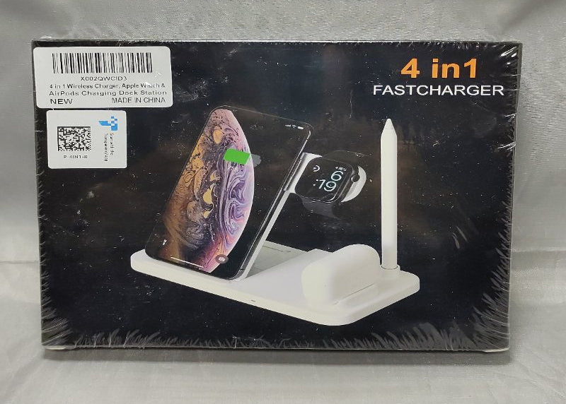 Cargador Inalámbrico 4 en 1 para iPhone, Compatible con Apple Watch y AirPods