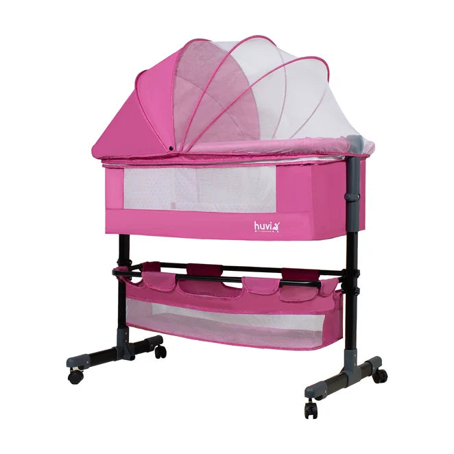 Cuna Colecho Bebesit Hovi Cozy con Colchón y Mosquitero, Rosado