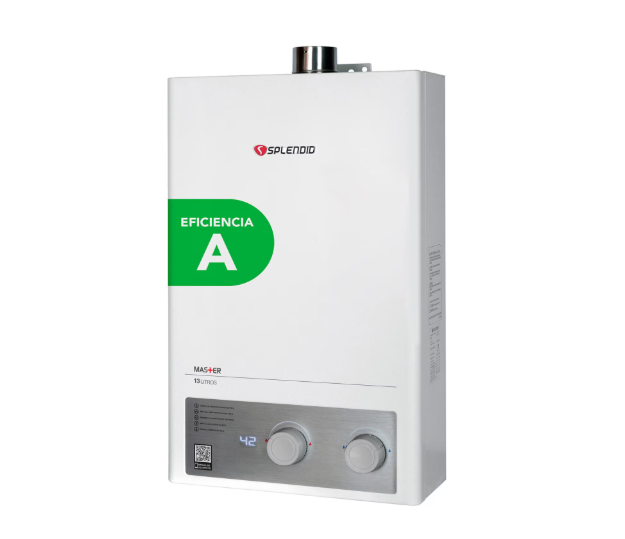 Calefón A Gas Natural Tiro Forzado Splendid Mvg Tfi 13 Blanco 13 Litros