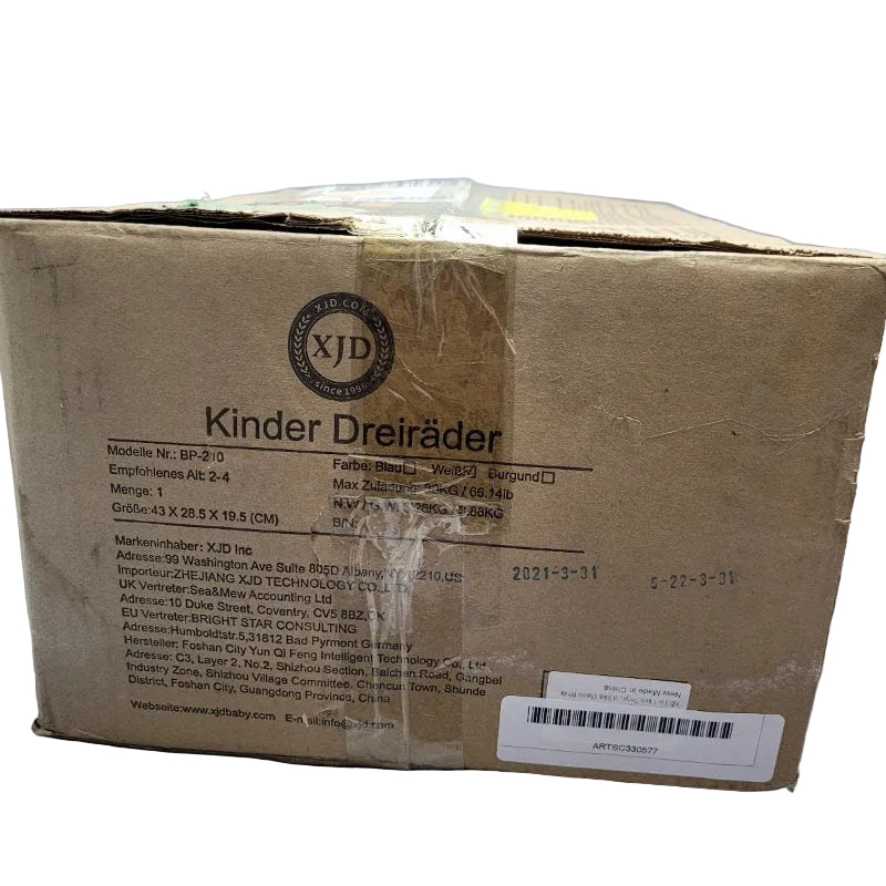 Triciclo 3 En 1 Xjd Tr105 Blanco