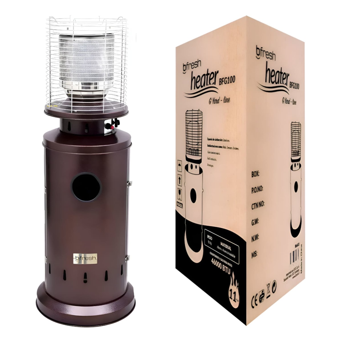 ESTUFA DE PATIO A GAS BAJA BFRESH BFG100 46000 BTU