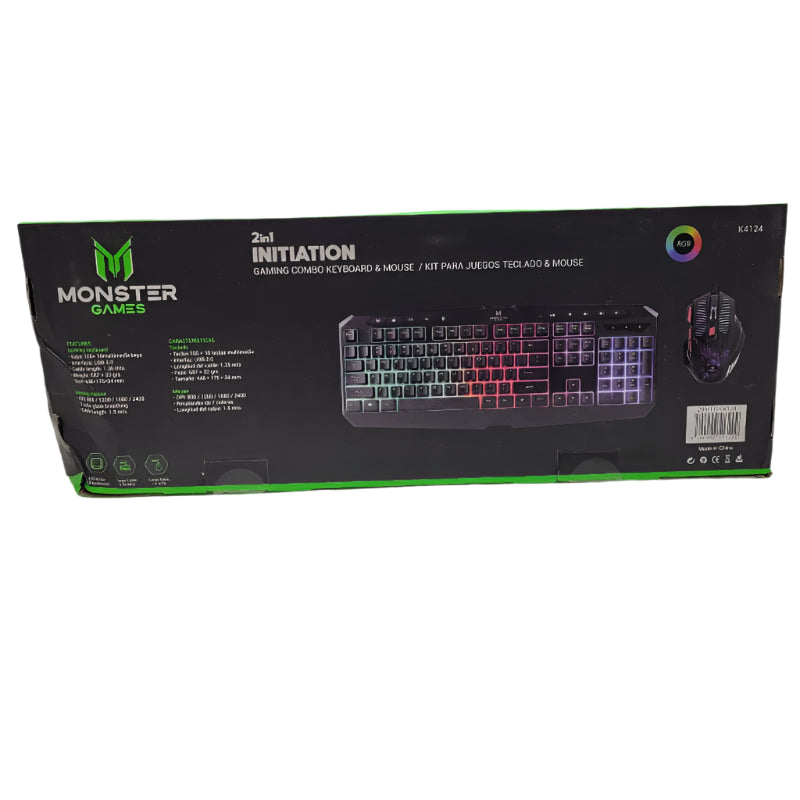Kit Gamer Teclado + Mouse Monster Games 2 En 1 Initiation