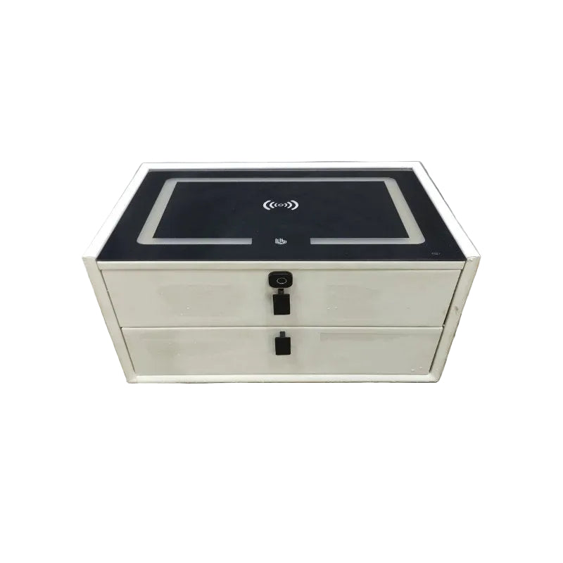 Velador Inteligente de 2 Cajones Blanco