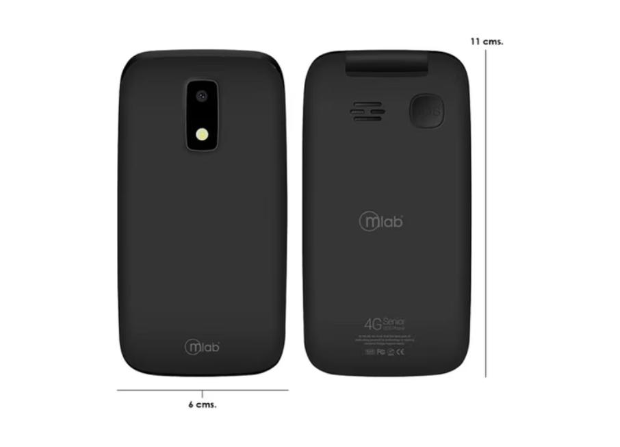 Celular Senior Tipo Almeja 4G Negro Shell 9204 Mlab