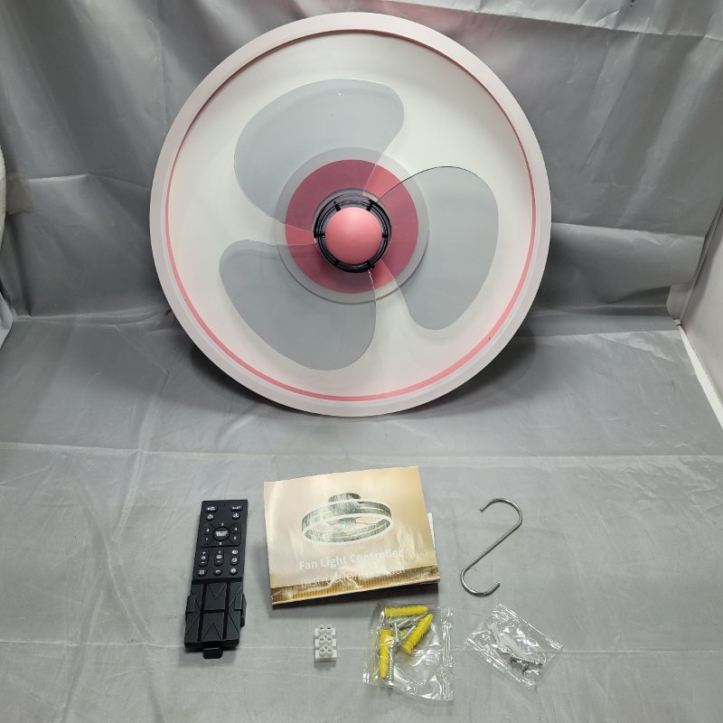 Ventilador de Techo con Lampara LED 2 en 1 Control Remoto - Rosa Claro