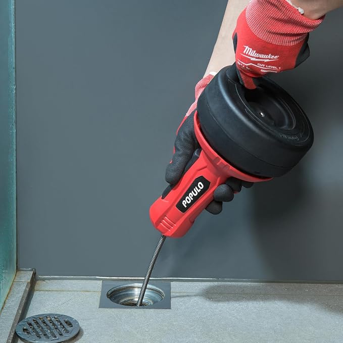 Desatascador De Desagües Serpiente De Plomería Populo Pmda5 Rojo /Negro