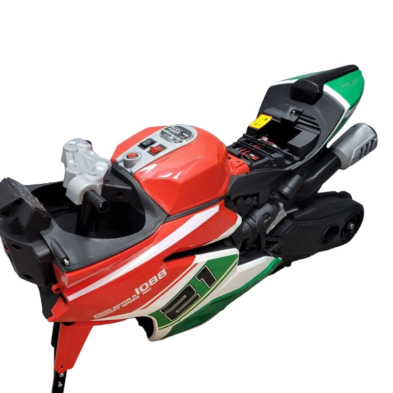 Motocicleta Eléctrica Little Monkey 48826 Verde, Blanco y Rojo