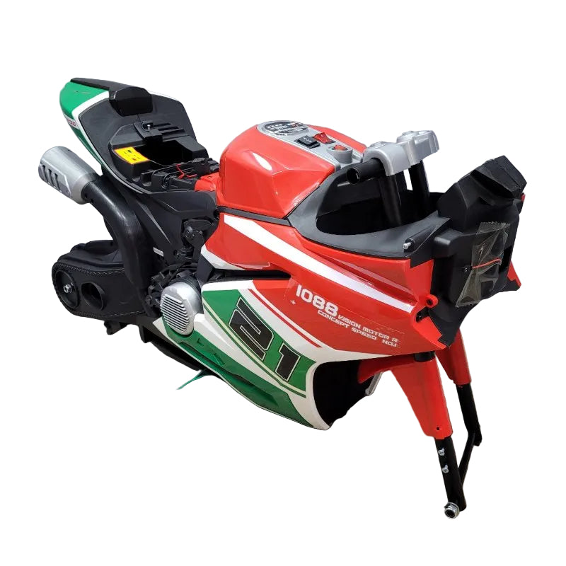 Motocicleta Eléctrica Little Monkey 48826 Verde, Blanco y Rojo