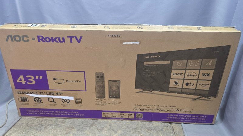 Smart TV LED 43 Pulgadas AOC 43S5045 con Roku TV