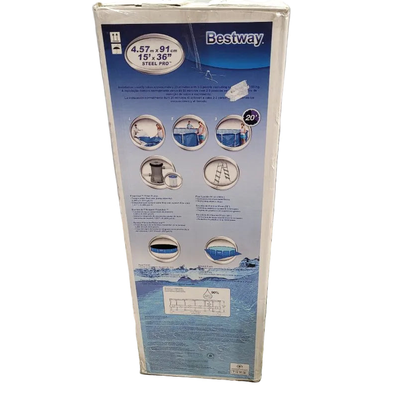 Piscina Desmontable Bestway Steel Pro 12.627 Litros 4.57m x 91cm