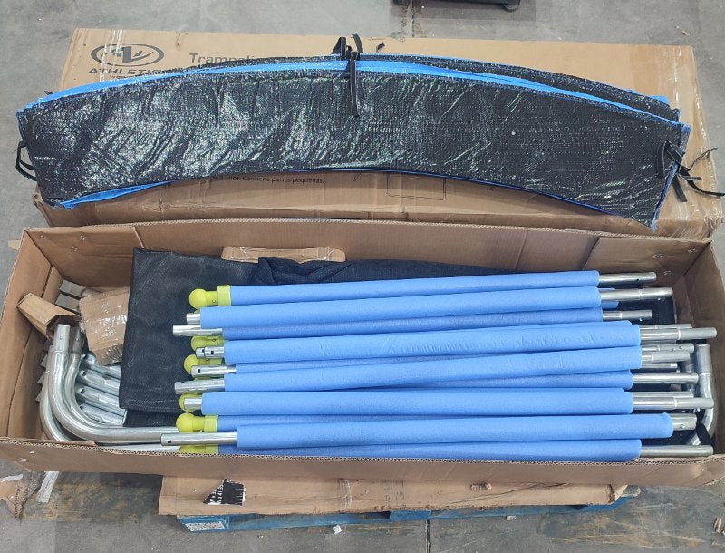 Trampolín con Red Protectora Athletic Works CTR-12-P11-C, 3.66m, Negro/Azul