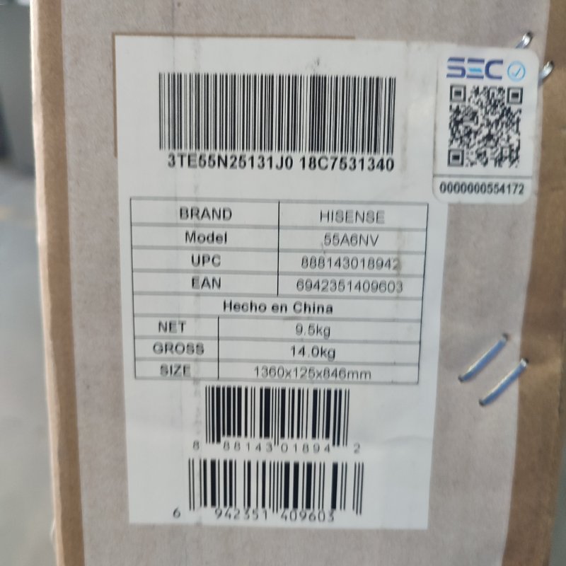 Smart TV UHD LED Hisense 55A6NV 55 Pulgadas