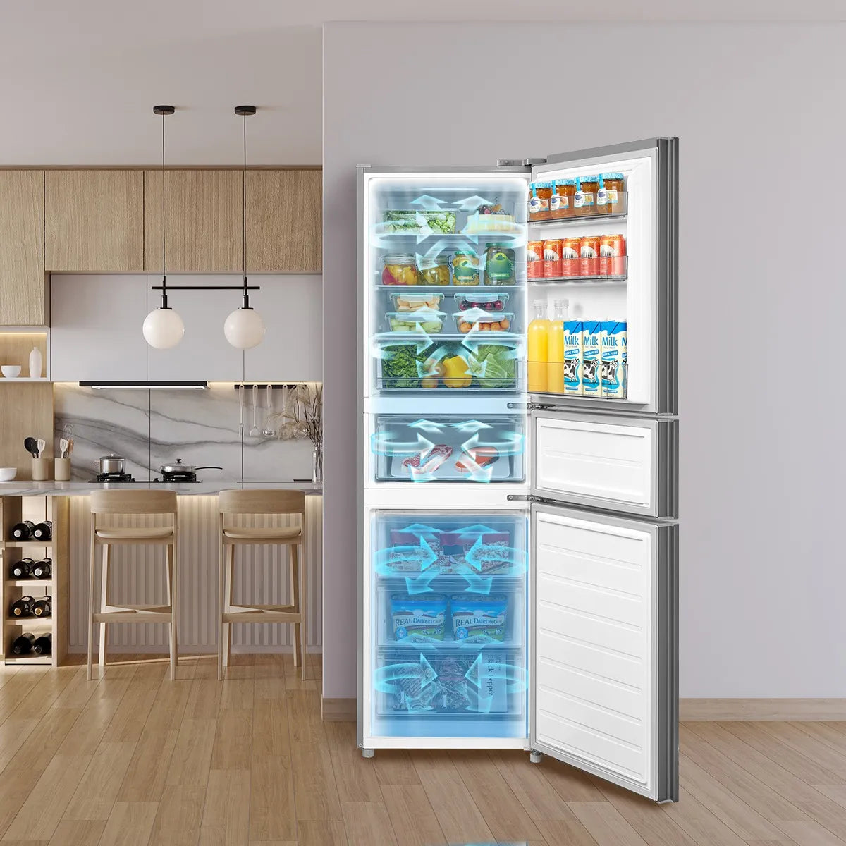 Refrigerador Midea MDRB363TDE50IN Gris 263 Litros