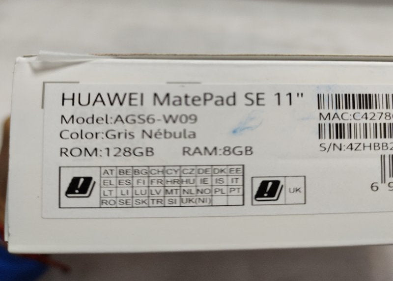 Tablet Huawei MatePad SE 11 AGS6-W09 Gris 128GB ROM 8GB RAM