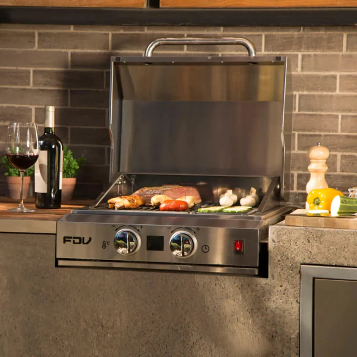 Parrilla Eléctrica Empotrada FDV Elite AG400-001C - Acero Inoxidable