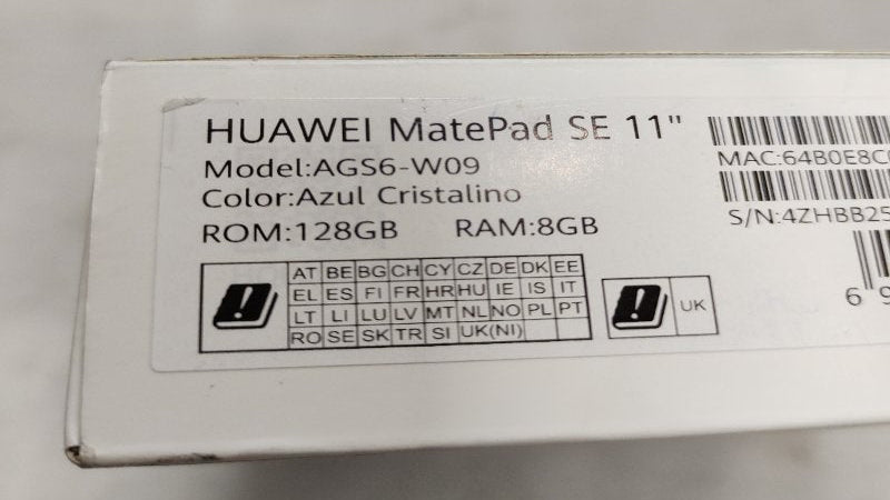 Tablet Huawei MatePad 11 AGS6-W09, 128GB ROM, 8GB RAM, Color Azul Cristalino, Incluye Lápiz