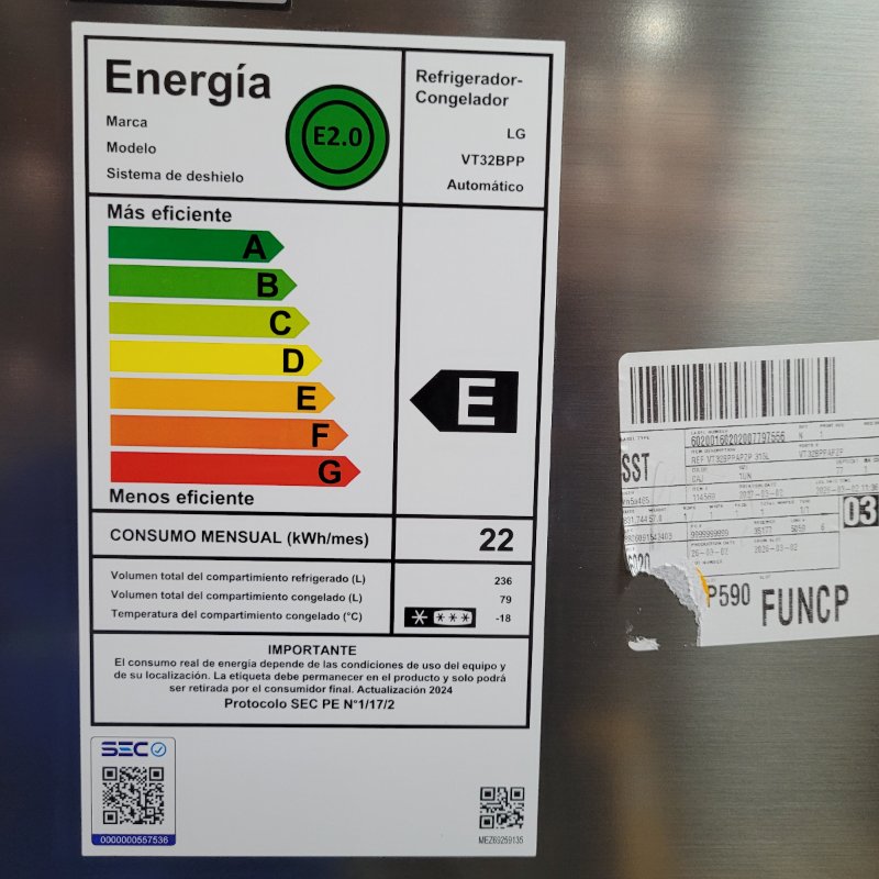 Refrigerador LG VT32BPP Gris 315 Litros