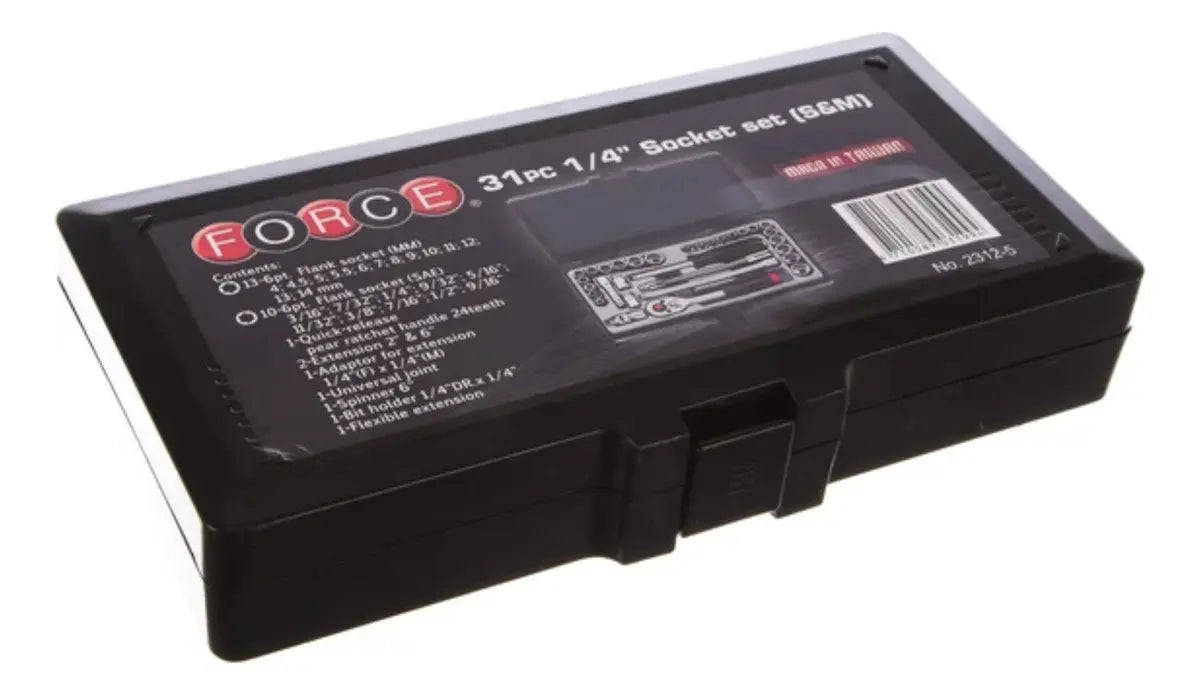 Juego de Dados Hex Force 31 Piezas 1/4" Socket Set (No. 2312-5)