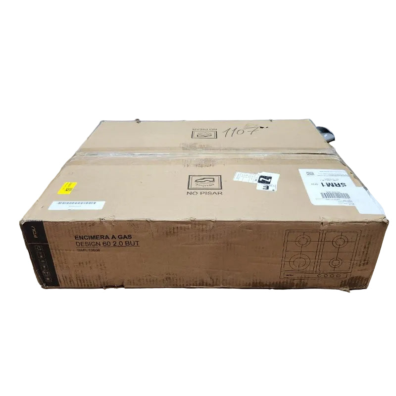 Encimera de Gas Empotrable FDV Design 60 cm 4 Quemadores (1 Triple Corona) Gris