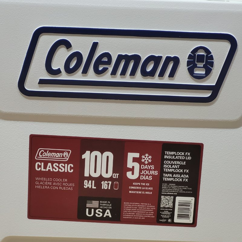 Cooler con Ruedas Coleman 100QT Marine 316 Blanco 94 Litros