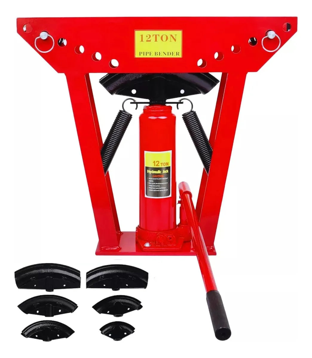 Dobladora Curvadora De Tubos Hidraulico Fierro Master prox Dbt12yx Rojo 12 Toneladas