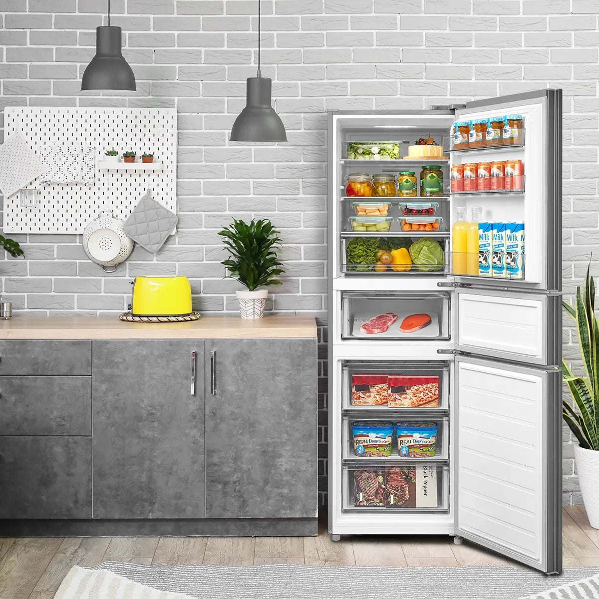 Refrigerador Midea MDRB363TDE50IN Gris 263 Litros