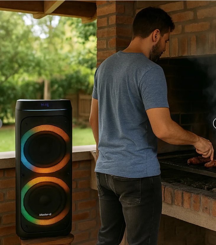 Parlante Bluetooth Karaoke Master-G Phantom 8"X2 16.000 Watts