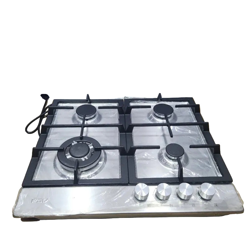 Encimera de Gas Empotrable FDV Design 60 cm - 4 Quemadores (1 Triple Corona), Gris