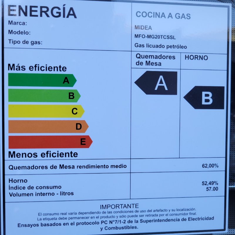 Cocina Midea MFO-MG20TCSSL 4 Platos Gas Licuado Plata