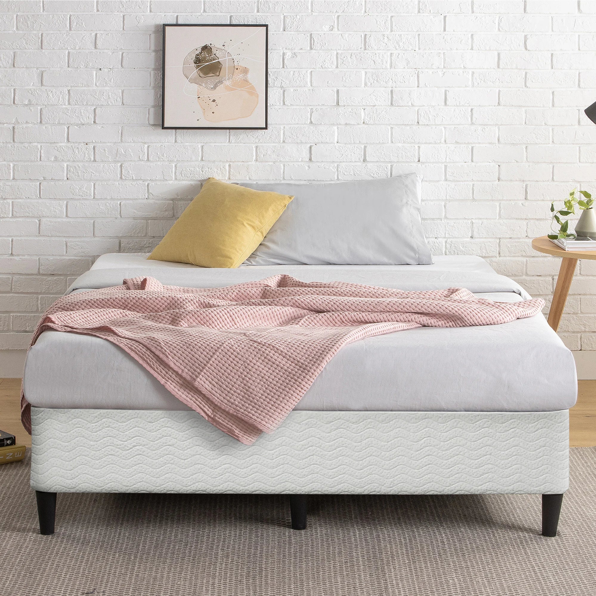 Base de Cama 2 Plazas Zinus BSLB 150x190 cm, Blanco