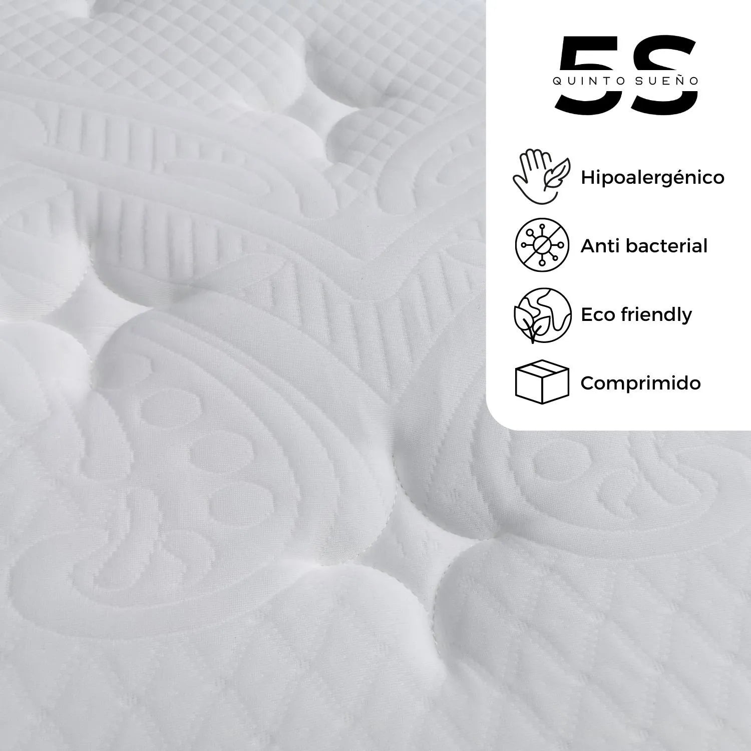Colchón 2 Plazas 150x190X21 Cm Pillow 5 Sueño Stella Rsbrs21150190 Blanco