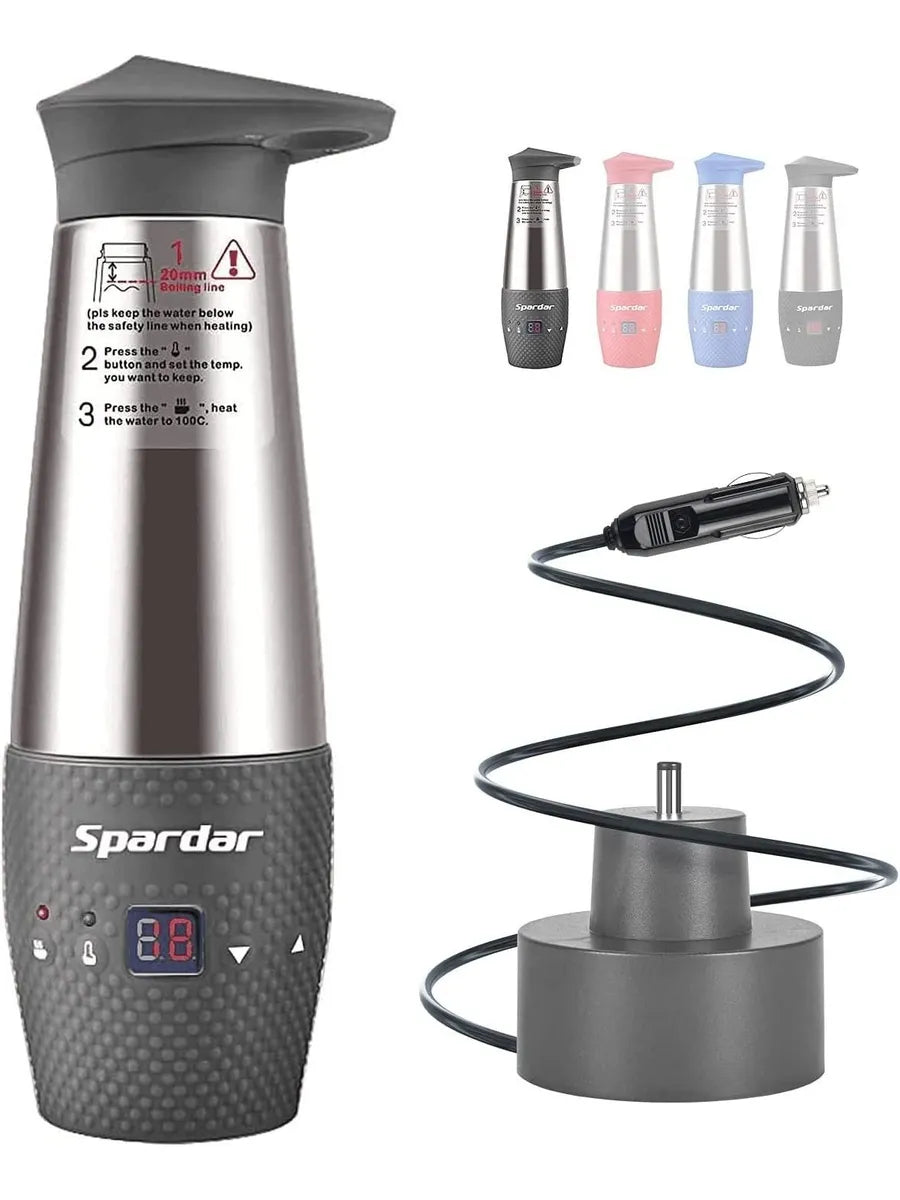 Hervidor De Viaje Para Coche, Spardar 12k8 Grey 348 ML 12v